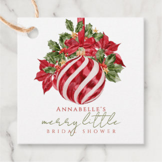 Rode Ornament Kerst Merry Little Bruiloft Feest Bedankjes Labels