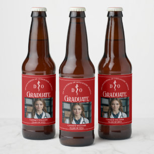 Rode Osteopathische Medische School Graduation Par Bier Etiket