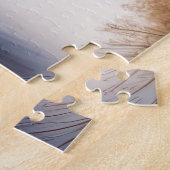 Rode overdekte brug over rivierpuzzel legpuzzel (Zijkant)