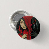 Rode paap ronde button 3,2 cm (Voorkant /achterkant)