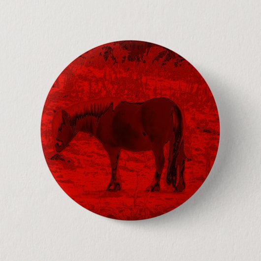 Rode paarden ronde button 5,7 cm (Voorkant)