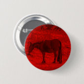 Rode paarden ronde button 5,7 cm (Voorkant /achterkant)