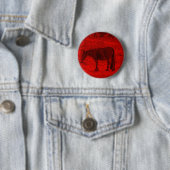 Rode paarden ronde button 5,7 cm (In situ)