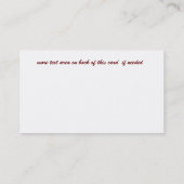 Rode paarden visitekaartje (Achterkant)