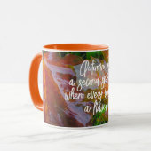 Rode paardenbladeren mok (Voorkant links)