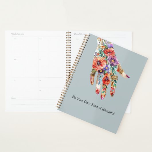 Rode Paarse Bloementuin Hand Planner (Display)