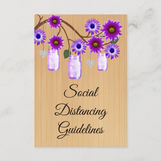 Rode Paarse Bloemige Metselwerkpot Veiligheidsmaat Informatiekaartje (Voorkant)