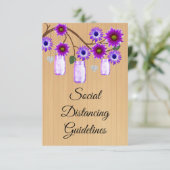 Rode Paarse Bloemige Metselwerkpot Veiligheidsmaat Informatiekaartje (Staand voorkant)