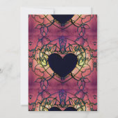 Rode, paarse bruiloft uitnodiging (Achterkant)