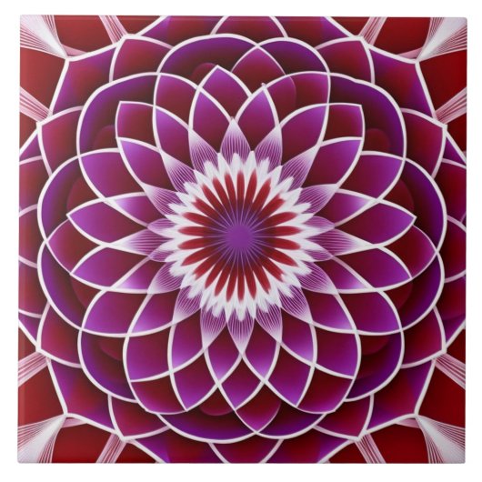 Rode Paarse Dahlia Tegeltje (Voorkant)