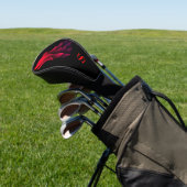 Rode & Paarse Gradiënt Wolf Hoofd Monogram Initiaa Golfheadcover (Insitu)