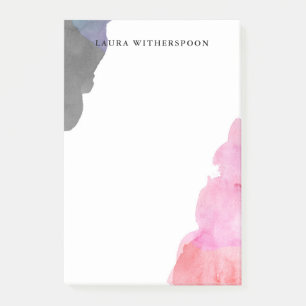 Rode Paarse Grijze Waterverf Vlekken - Custom Name Post-it® Notes