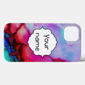 Rode paarse groene inkt Case-Mate iPhone case (Achterkant (horizontaal))