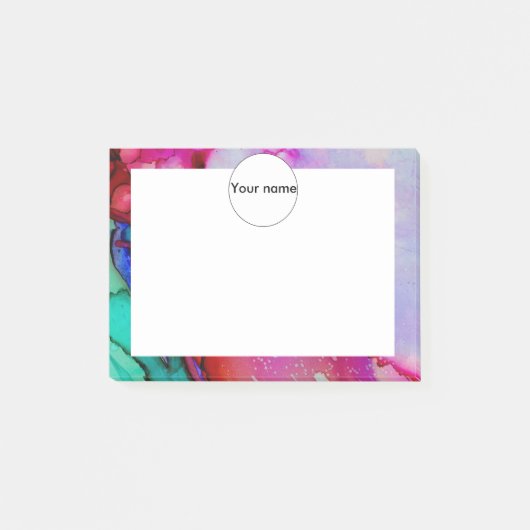 Rode paarse groene inkt post-it® notes (Voorkant)