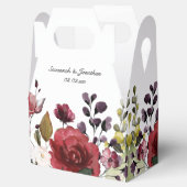 Rode Paarse roze witte Waterverf Floral bruiloft Bedankdoosjes (Geopend)