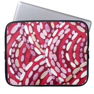 Rode paarse witte halve cirkel dot laptop sleeve