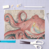 Rode Pacifische octopus- kaart Tissuepapier (Craft)