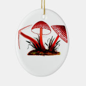 Rode paddenstoel keramisch ornament (Rechts)