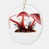 Rode paddenstoel keramisch ornament (Links)