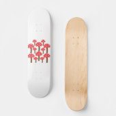 Rode paddenstoel Kutbodempatroon Skateboard (Voorkant)