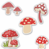 Rode paddenstoel op maat gesneden vinylsticker sticker (Voorkant)