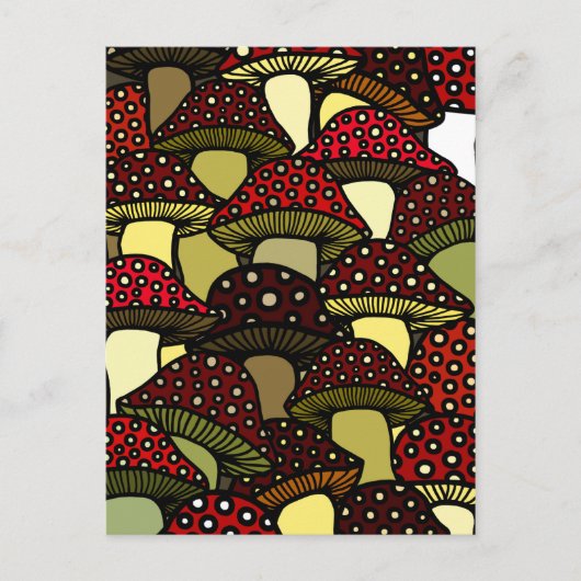 Rode paddenstoelen Briefkaart (Voorkant)