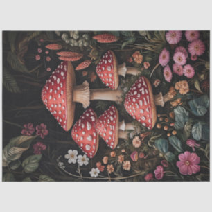 Rode paddenstoelen in een Fantasy Forest Tissuepapier