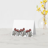 Rode paddenstoelen Petten Kaart (Gele Bloem)