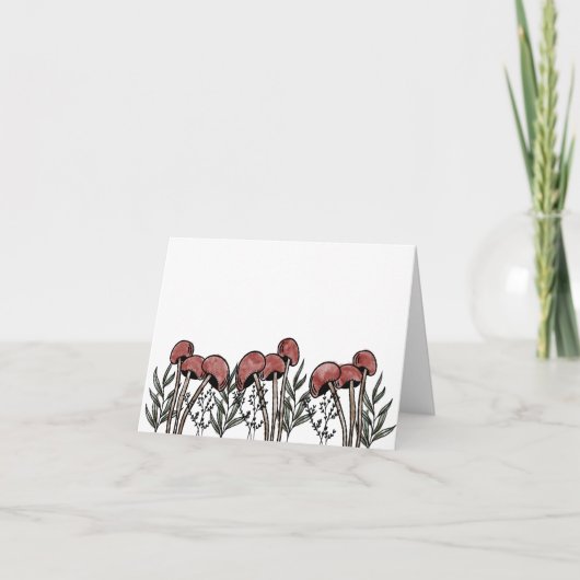 Rode paddenstoelen Petten Kaart (Voorkant)