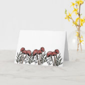 Rode paddenstoelen Petten Kaart (Gele Bloem)