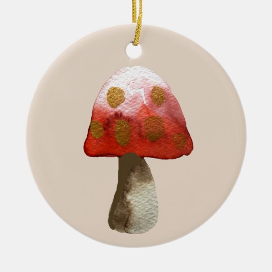 Rode paddestoel toadstool magie keramisch ornament (Voorkant)