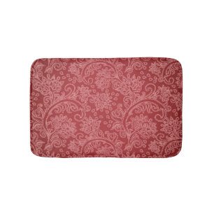 Rode Paisley Damast Ontwerper Bloemig Klassiek Vin Badmat