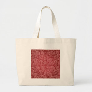 Rode Paisley Damast Ontwerper Bloemig Klassiek Vin Grote Tote Bag