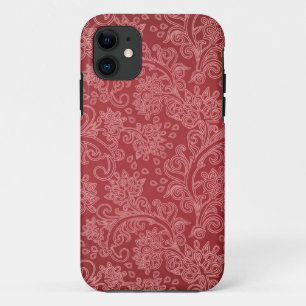 Rode Paisley Damast Ontwerper Bloemige Klassieker iPhone 11 Hoesje