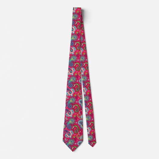 Rode Paisley Stropdas (Voorkant)