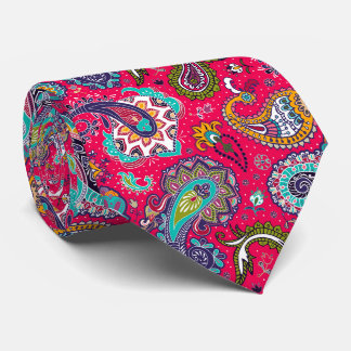 Rode Paisley Stropdas