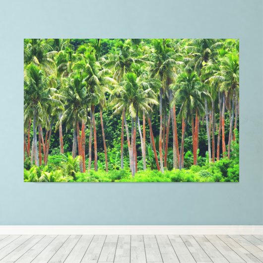 RODE PALM 40x60 Canvas Afdruk (Insitu (Houten vloer))