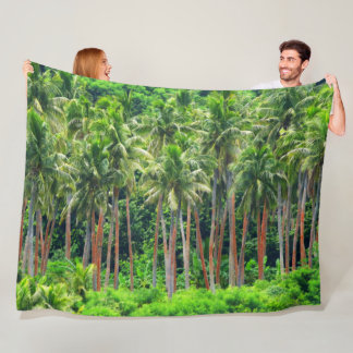 RODE PALM FLEECE DEKEN