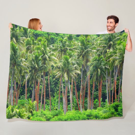RODE PALM FLEECE DEKEN (In situ)
