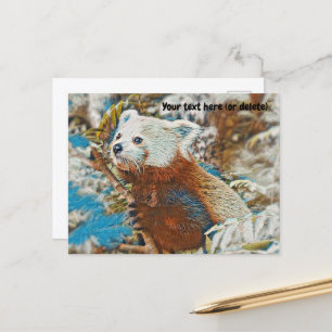 Rode Panda-ansichtkaart Briefkaart