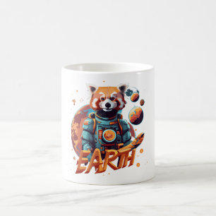 Rode panda astronaut koffiemok