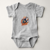 Rode panda astronaut romper (Voorkant)