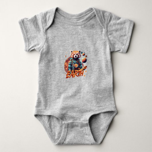 Rode panda astronaut romper (Voorkant)