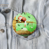 Rode panda-berg - knoopbadge ronde button 4,0 cm (In situ)