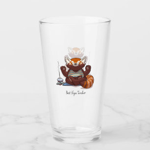 Rode Panda Beste Yoga Leraren Cadeau Dieren Kunstw Glas
