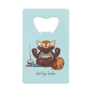 Rode Panda Beste Yoga Leraren Cadeau Dieren Kunstw Kredietkaart Flessenopener