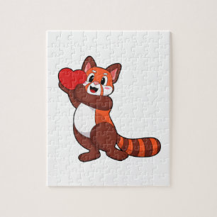 Rode panda bij liefde voor hart.PNG Legpuzzel
