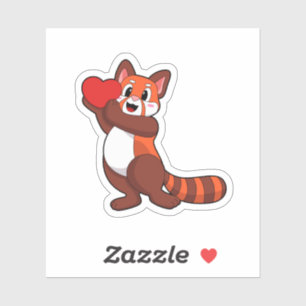 Rode panda bij liefde voor hart.PNG Sticker