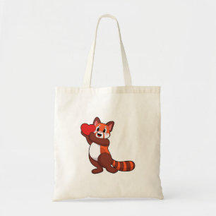 Rode panda bij liefde voor hart.PNG Tote Bag