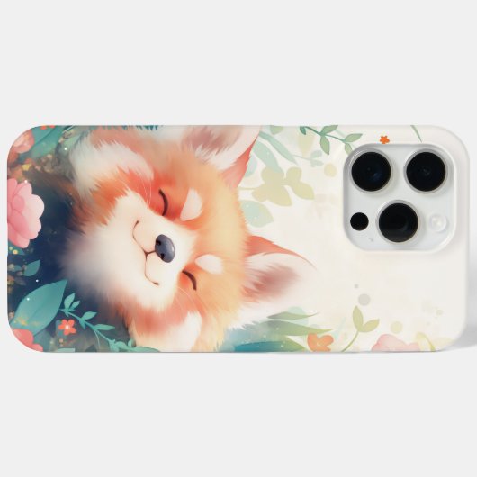 Rode Panda Bloemen Speeltuin Case-Mate iPhone Case (Achterkant (horizontaal))